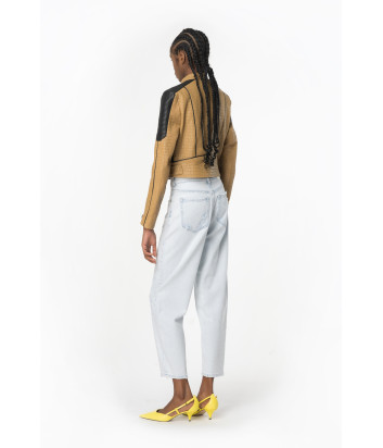 Джинсы-мам PINKO 100379A1JK с завышенной талией голубые