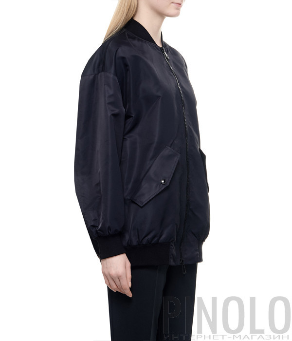 Бомбер ERMANNO FIRENZE D44ED012EY1 с кружевом черный