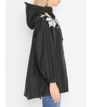 Куртка ERMANNO FIRENZE D44ED008APEY2 черная с белой аппликацией