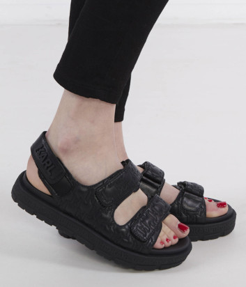 Кожаные сандалии KARL LAGERFELD KL44225 черные