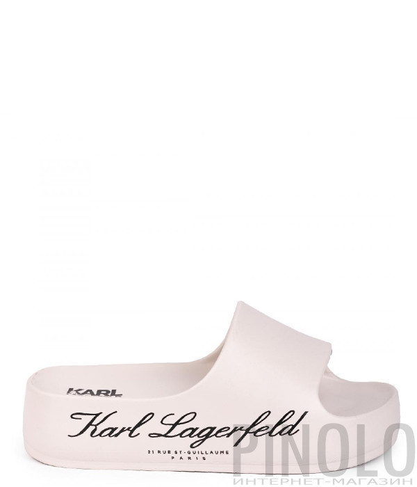 Шлепанцы на платформе KARL LAGERFELD KL86000 молочные