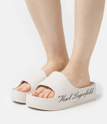 Шлепанцы на платформе KARL LAGERFELD KL86000 молочные