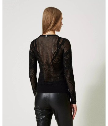 Жаккардовый топ со звездой TWINSET 241AP3150 черный