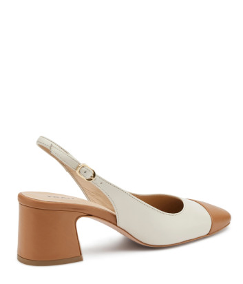 Кожаные босоножки FRAU 93M8 белые с коричневыми вставками