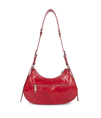 Сумка-полумесяц LANCASTER Retro & Glam 577-20 в коже с эффектом потертости красная Сумка-полумесяц LANCASTER Retro & Glam 577-20 в коже с эффектом потертости красная