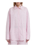 Рубашка MSGM 3641MDE18X розовая полоска