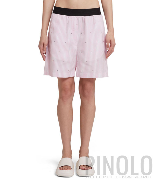 Шорты MSGM 3641MDB09X розовая полоска