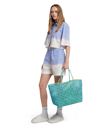 Короткая рубашка MSGM 3641MDE16LX голубая полоска