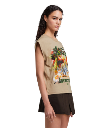 Топ с принтом MSGM 3641MDM123 бежевый