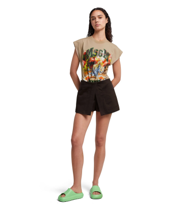 Топ с принтом MSGM 3641MDM123 бежевый