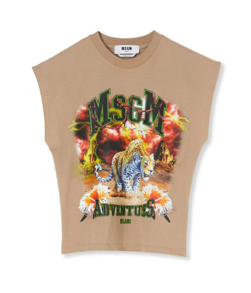 Топ с принтом MSGM 3641MDM123 бежевый