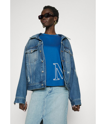 Базовая футболка Max Mara Leisure Monviso с логотипом ярко-синяя Базовая футболка Max Mara Leisure Monviso с логотипом ярко-синяя