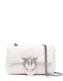 Сумка в стеганной коже PINKO Love Mini Puff 100039 с серебристой фурнитурой белая
