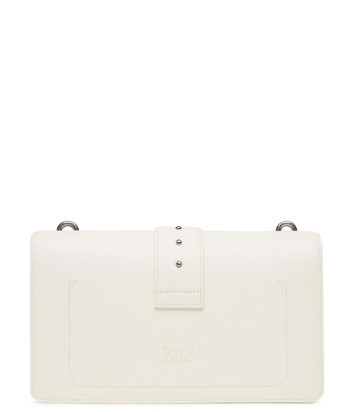 Сумка в гладкой коже PINKO Love One Classic 100053 с серебристой фурнитурой белая