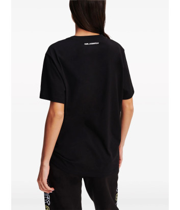 Футболка KARL LAGERFELD 241W1702 с узором Ikonik Karl черная