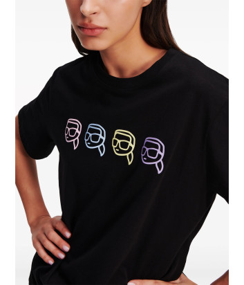 Футболка KARL LAGERFELD 241W1702 с узором Ikonik Karl черная