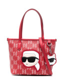 Сумка-тоут KARL LAGERFELD K/Ikonik 240W3089 с монограммой красная