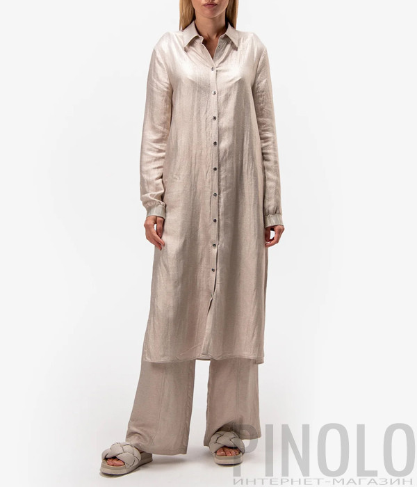 Длинное платье-рубашка SPORTALM 1751005118 бежевое