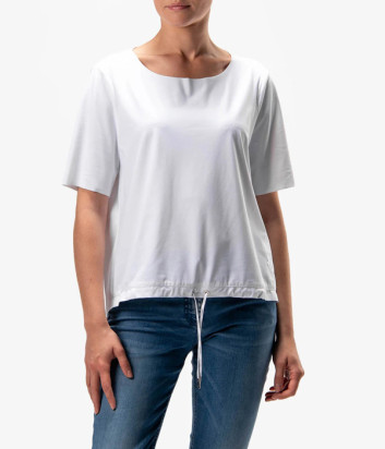 Футболка SPORTALM 1752508081 с кулиской внизу белая