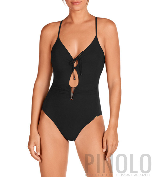 Сплошной купальник DOLORES CORTES 2631 с легкой коррекцией силуэта черный