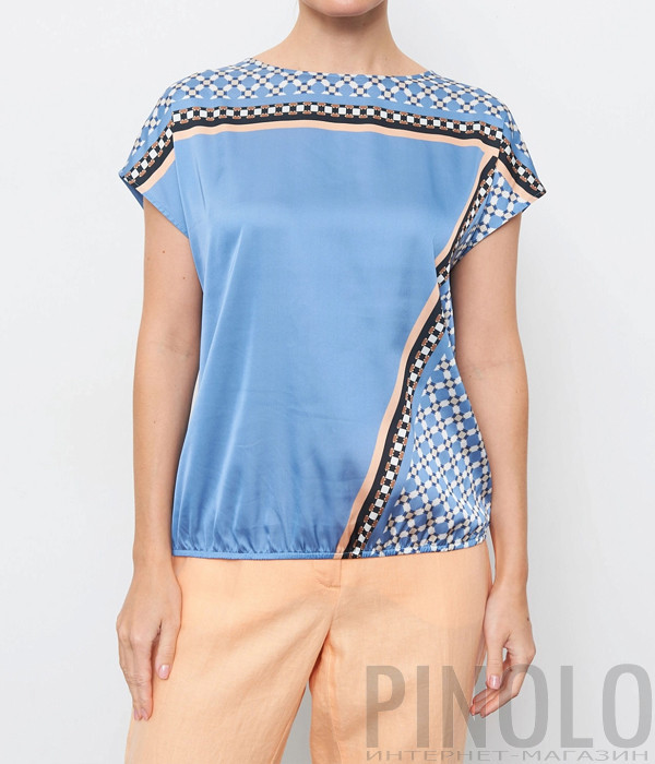 Футболка GERRY WEBER 270094-44063 с принтом голубая