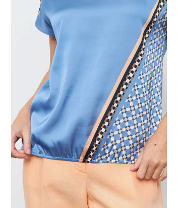 Футболка GERRY WEBER 270094-44063 с принтом голубая