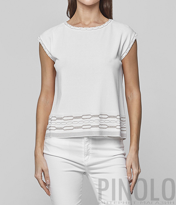 Белый топ D.EXTERIOR 58177 с узором