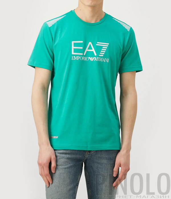 Футболка EA7 EMPORIO ARMANI 3DPT29 PJULZ бирюзовая