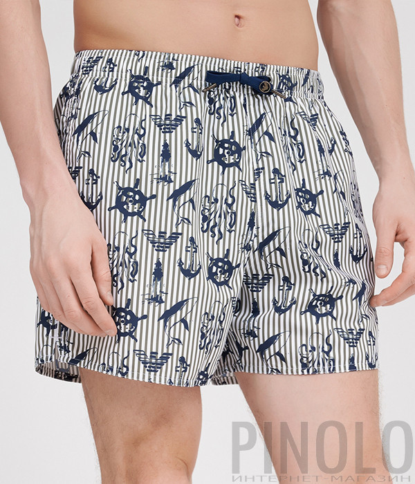 Мужские плавки-шорты EMPORIO ARMANI 211740 4R440 с принтом