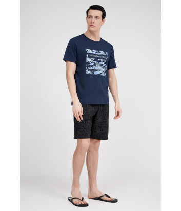 Футболка EMPORIO ARMANI 211818 4R469 синяя с принтом