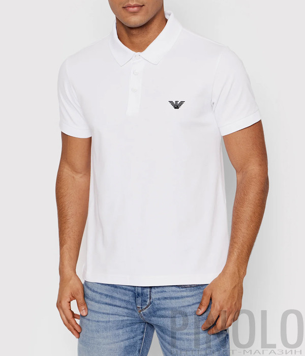 Мужское поло EMPORIO ARMANI 211804 2R461 белое