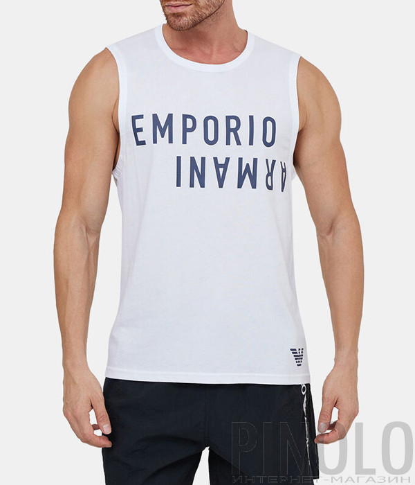 Майка EMPORIO ARMANI 211800 4R476 белая с принтом