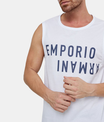 Майка EMPORIO ARMANI 211800 4R476 белая с принтом