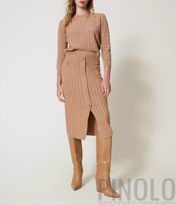 Трикотажный костюм TWINSET 242TP3340-242TP3344 бежевый