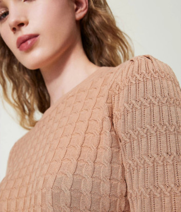 Трикотажный костюм TWINSET 242TP3340-242TP3344 бежевый