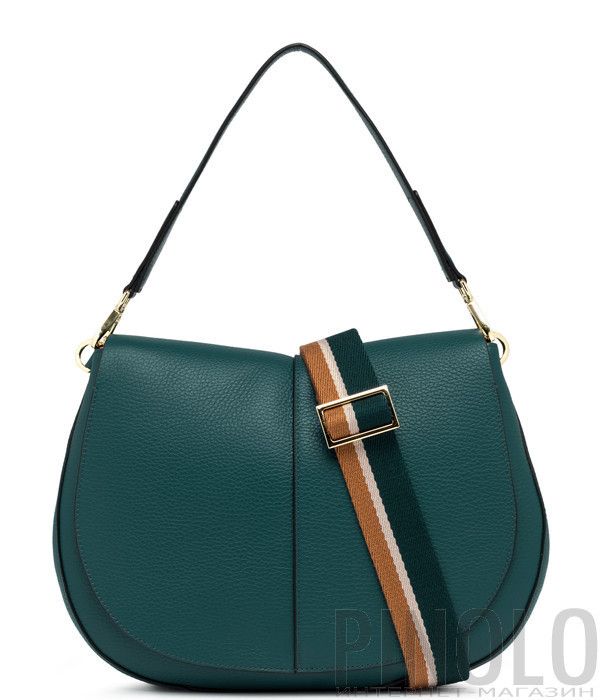 Сумка GIANNI CHIARINI Helena 6037 полукруглой формы зеленая