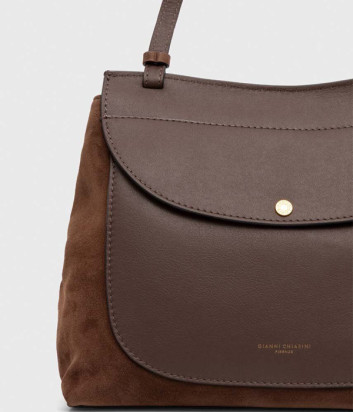 Большая замшевая сумка GIANNI CHIARINI Marlene 11161 шоколадная