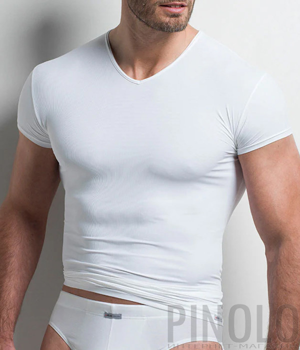 Мужская футболка ISA Bodywear 317110 V-образный вырез белая Мужская футболка ISA Bodywear 317110 V-образный вырез белая