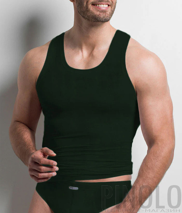 Мужская майка ISA Bodywear 317109 с глубоким вырезом черная