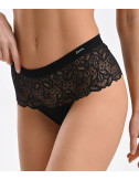 Трусики-бразилиана JANIRA Belle Cotton 30553 с кружевной отделкой черные