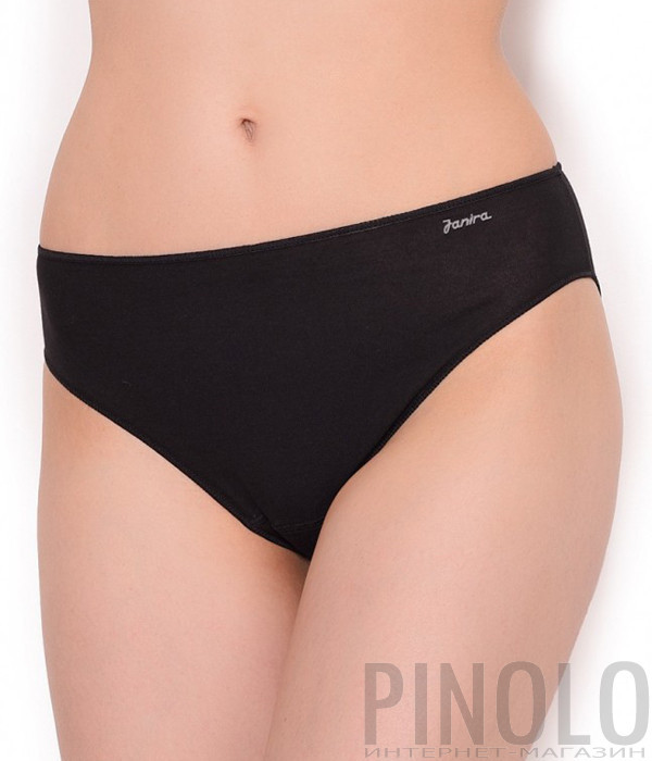 Хлопковые трусики JANIRA Perfect Day Cotton 31392 средней посадки черные