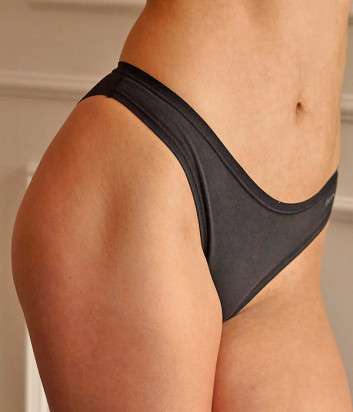 Бесшовные трусики-бразилианы JANIRA Cotton Band 32103 из хлопка черные