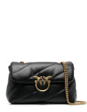 Сумка в стеганной коже PINKO Love Classic Puff 100038 с золотистой фурнитурой черная