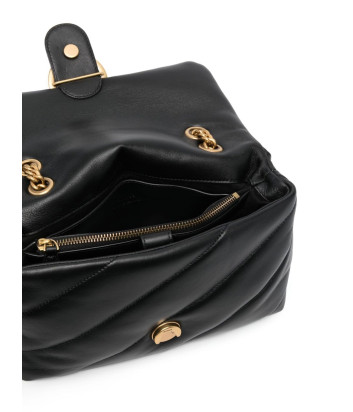 Сумка в стеганной коже PINKO Love Classic Puff 100038 с золотистой фурнитурой черная
