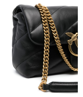 Сумка в стеганной коже PINKO Love Classic Puff 100038 с золотистой фурнитурой черная