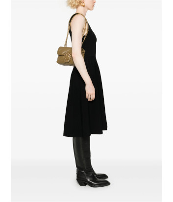 Сумка в стеганной коже PINKO Love Mini Puff 100039 с золотистой фурнитурой оливковая