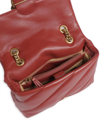 Сумка в стеганной коже PINKO Love Mini Puff 100039 с золотистой фурнитурой терракотовая