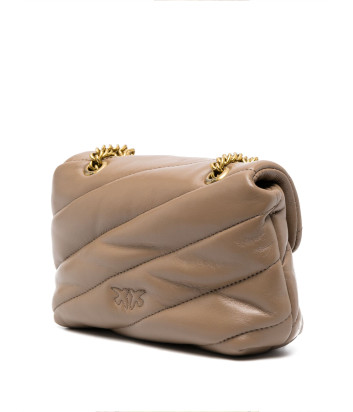 Сумочка в стеганной коже PINKO Baby Love Puff 100040 с золотистой фурнитурой карамельная