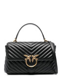 Сумка в стеганной коже PINKO Love Lady Puff Classic 100043 с золотистой фурнитурой черная