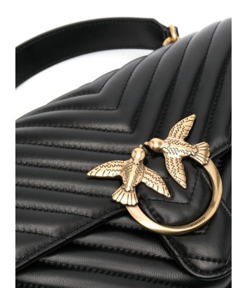 Сумка в стеганной коже PINKO Love Lady Puff Classic 100043 с золотистой фурнитурой черная